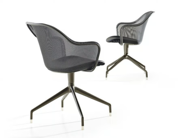 IUTA - Trestle-based wire mesh chair with armrests by B&B Italia - view 2